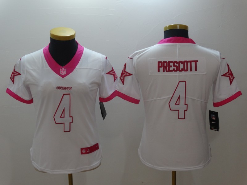 Women White Pink Limited Rush jerseys-120
